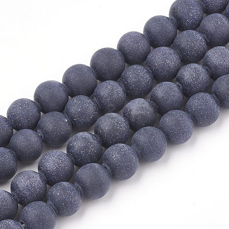 Synthetic Blue Goldstone Beads Strands G-T106-007A-1