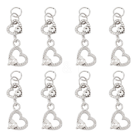 15Pcs Alloy Glass Heart Pendants PALLOY-TAC0254-02-1