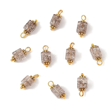 10Pcs Crackle Glass Pendants PALLOY-YW00067-08-1