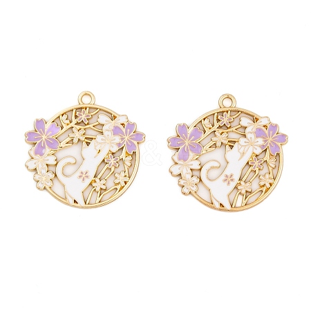 Rack Plating Alloy Enamel Pendants FIND-A040-07B-03G-1
