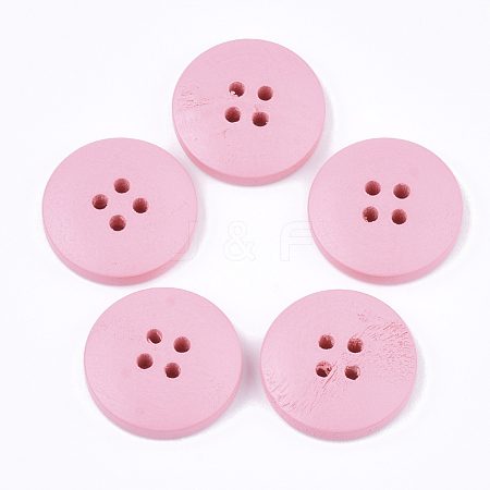 Painted Wooden Buttons WOOD-Q040-001C-1