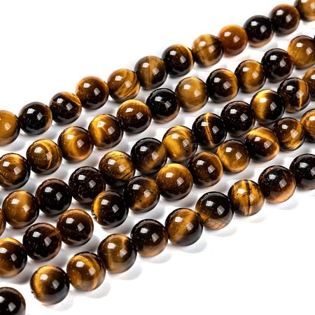 Natural Tiger Eye Beads Strands X-G-J303-11-8mm-1