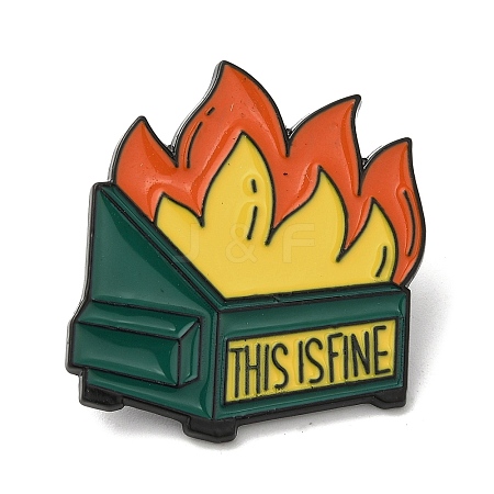 Dumpster Fire Alloy Brooches JEWB-I032-06EB-04-1