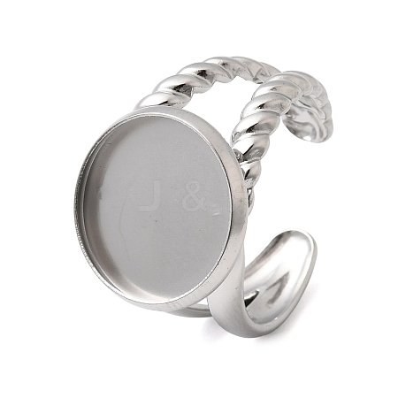304 Stainless Steel Cuff Ring Components STAS-P454-01D-P-1
