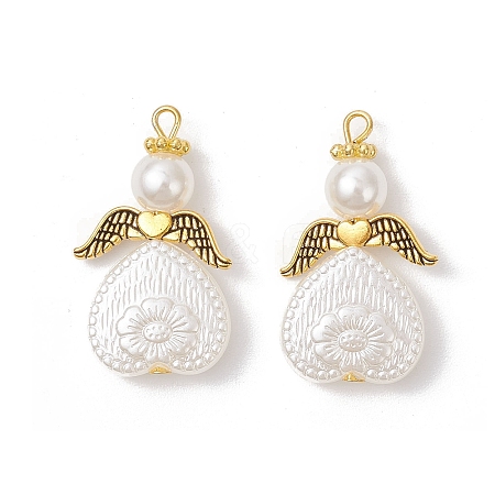 10Pcs ABS Plastic Imitation Pearl Pendants PALLOY-JF04135-S-1