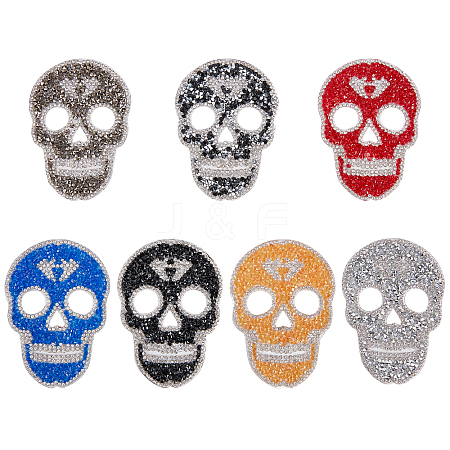 SUPERFINDINGS Skull Rhinestone Patches DIY-FH0002-05-1