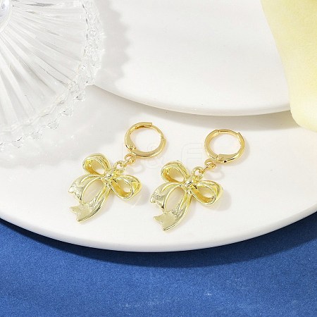 Bowknot Alloy Hoop Earrings EJEW-JE06357-02-1