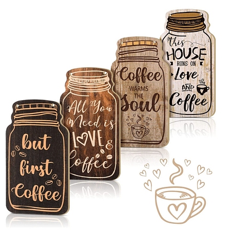 Wood Coffee Sign Wall Hanging Decoration PW-WGD88AC-01-1