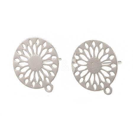 Brass Stud Earring Findings KK-S345-261-1