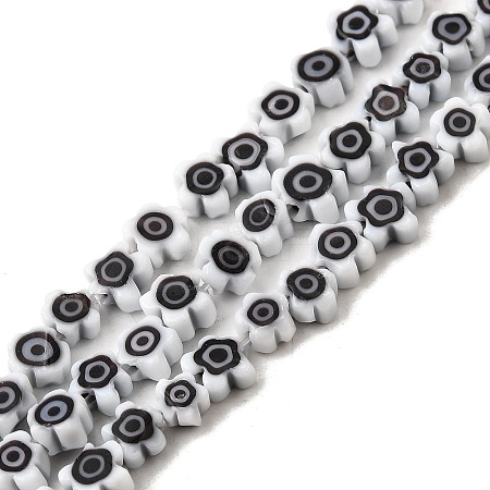 Handmade Millefiori Glass Bead Strands LAMP-J035-4mm-18-1