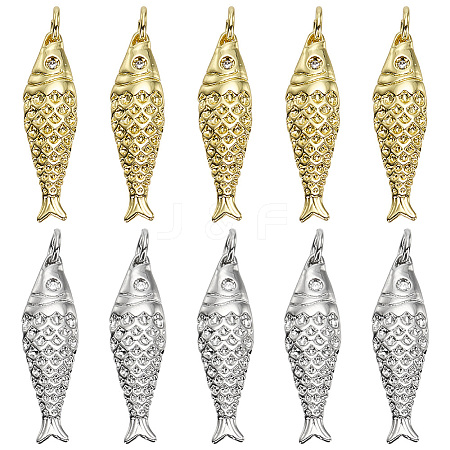 10Pcs 2 Colors Rack Plating Brass Pendants KK-ME0003-38-1