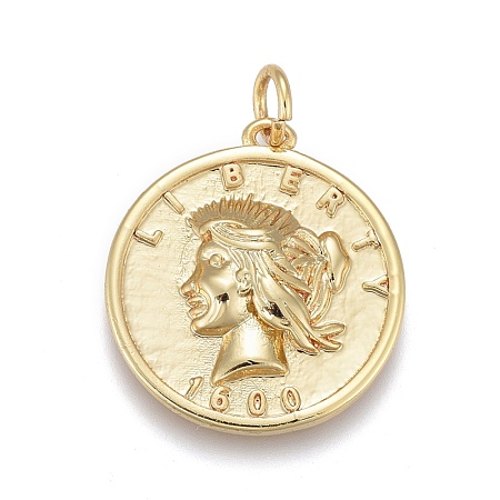 Brass Pendants ZIRC-M108-56G-1