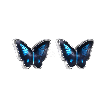 Butterfly 999 Fine Silver Enamel Stud Earrings FS-WG044EC-01-1