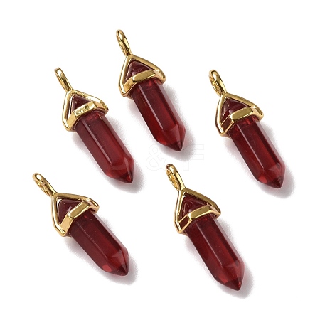 Bullet Glass Pointed Pendants GLAA-K058-02G-03-1