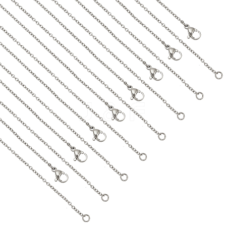  20Pcs 304 Stainless Steel Cable Chain Necklaces Set for Men Women MAK-NB0001-15P-1