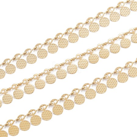 Handmade PVD Vacuum Plating 304 Stainless Steel Wafer Charms Chains CHS-M004-12G-1