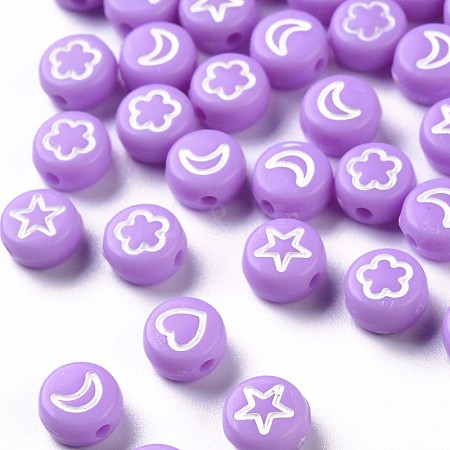 Opaque Acrylic Beads MACR-N008-40B-1