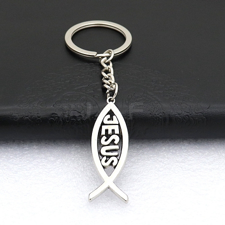 Zinc Alloy Fish Pendant Keychain PW-WG2D297-01-1