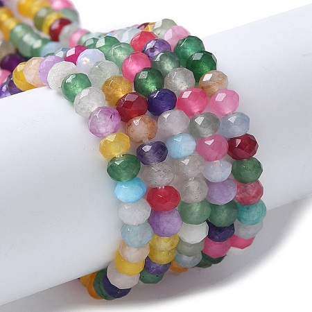 Dyed Natural Malaysia Jade Rondelle Beads Strands G-E316-2x4mm-67-1