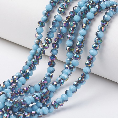 Electroplate Opaque Glass Beads Strands EGLA-A034-P6mm-Q05-1