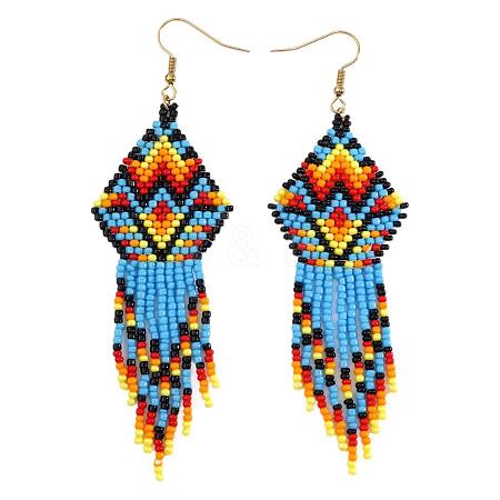 Bohemian Style Handmade Tassel Beaded Dangle Earrings PX4273-1