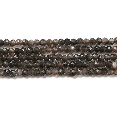 Natural Silver Sheen Obsidian Beads Strands LS-G-E608-A02-A-1