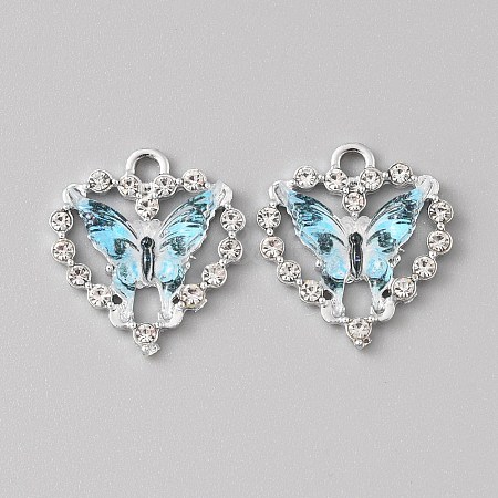 Platinum Alloy Rhinestone Pendants FIND-TAC0008-69P-01-1