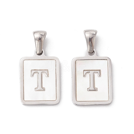 304 Stainless Steel Pave Shell Pendants STAS-G327-01P-T-1