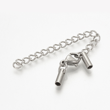 Tarnish Resistant 201 Stainless Steel Chain Extender STAS-S076-82-1