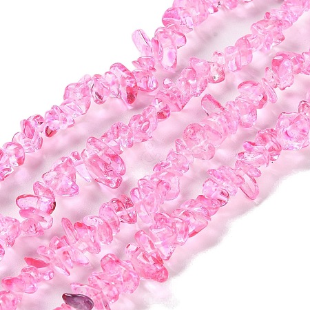 Spray Painted Transparent Glass Beads Strands X-GLAA-P060-01A-09-1