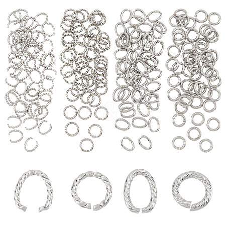DICOSMETIC 200Pcs 4 Style 304 Stainless Steel Jump Rings STAS-DC0005-83-1