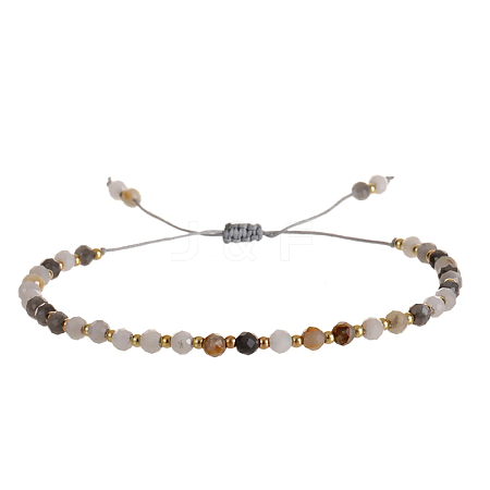 Natural Pink Zebra Jasper Beads Braided Bead Bracelets for Women AI9762-3-1