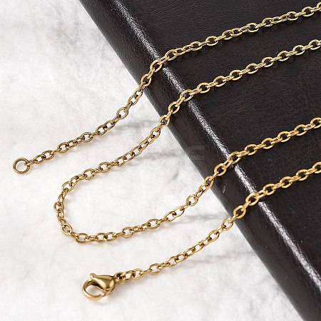 304 Stainless Steel Cable Chain Necklaces STAS-O053-06G-1