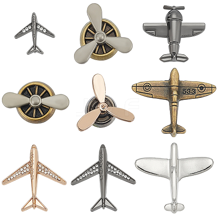 9Pcs 9 Styles Alloy Lapel Pin Backs for Backpack Clothes JEWB-SC0001-88-1