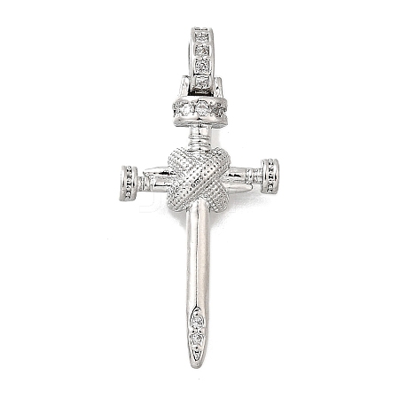 Brass Micro Pave Cubic Zirconia Pendants KK-P336-29P-1