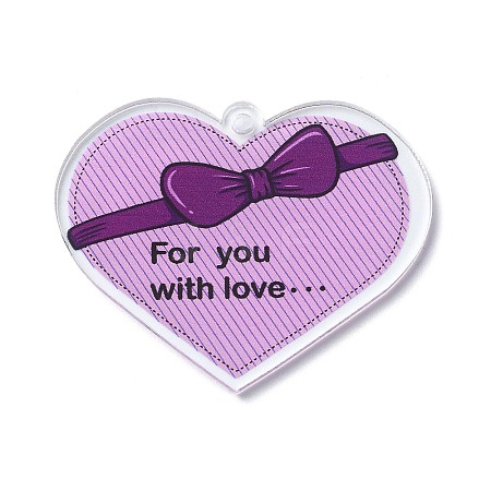 Valentine's Day Transparent Acrylic Pendant LS-OACR-A025-02C-1