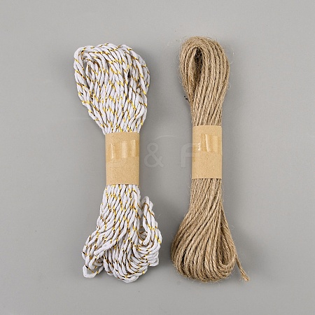 2 Bundles 2 Colors Jute Cord OCOR-WH0120-39-1