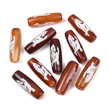 Tibetan Style dZi Beads TDZI-E004-64-02-1