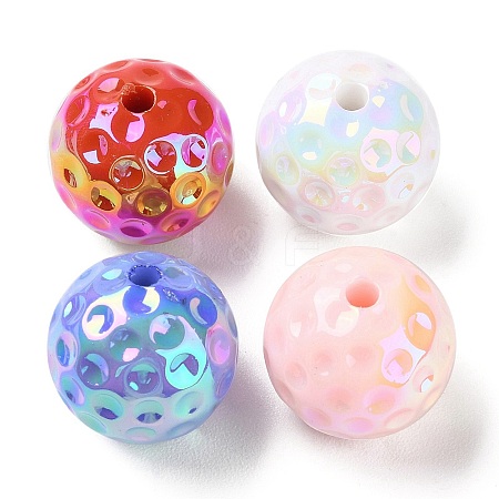 UV Plating Opaque Acrylic Beads SACR-F010-03B-1