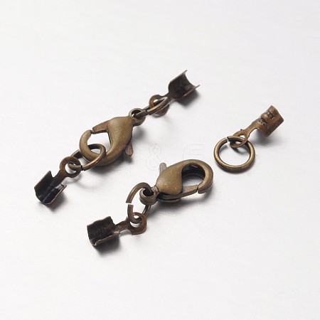 Brass Lobster Claw Clasps X-KK-D392-AB-FF-1