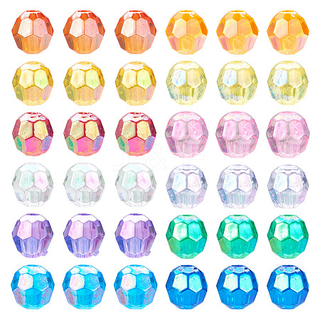  1080Pcs 12 Style Transparent Acrylic Beads PACR-TA0001-11-1