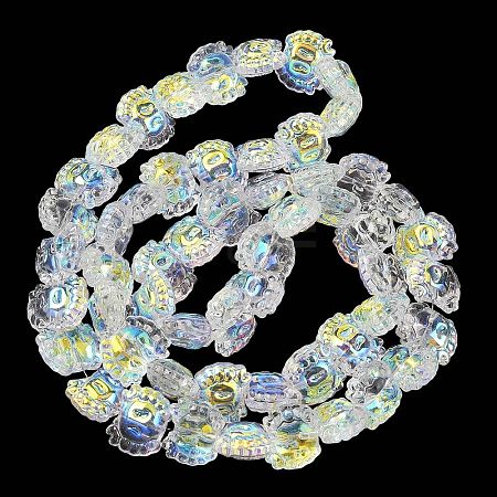 Electroplate Baking Paint Transparent Glass Beads Strands GL-CBA17FF-01L-1
