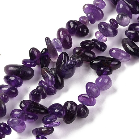 Natural Amethyst Chip Beads Strands X-G-L607-A01-01-1