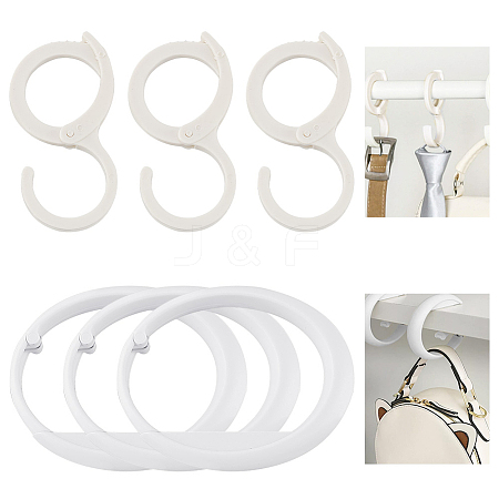 WADORN 6Pcs 2 Style Plastic Hook Hangers FIND-WR0010-29-1