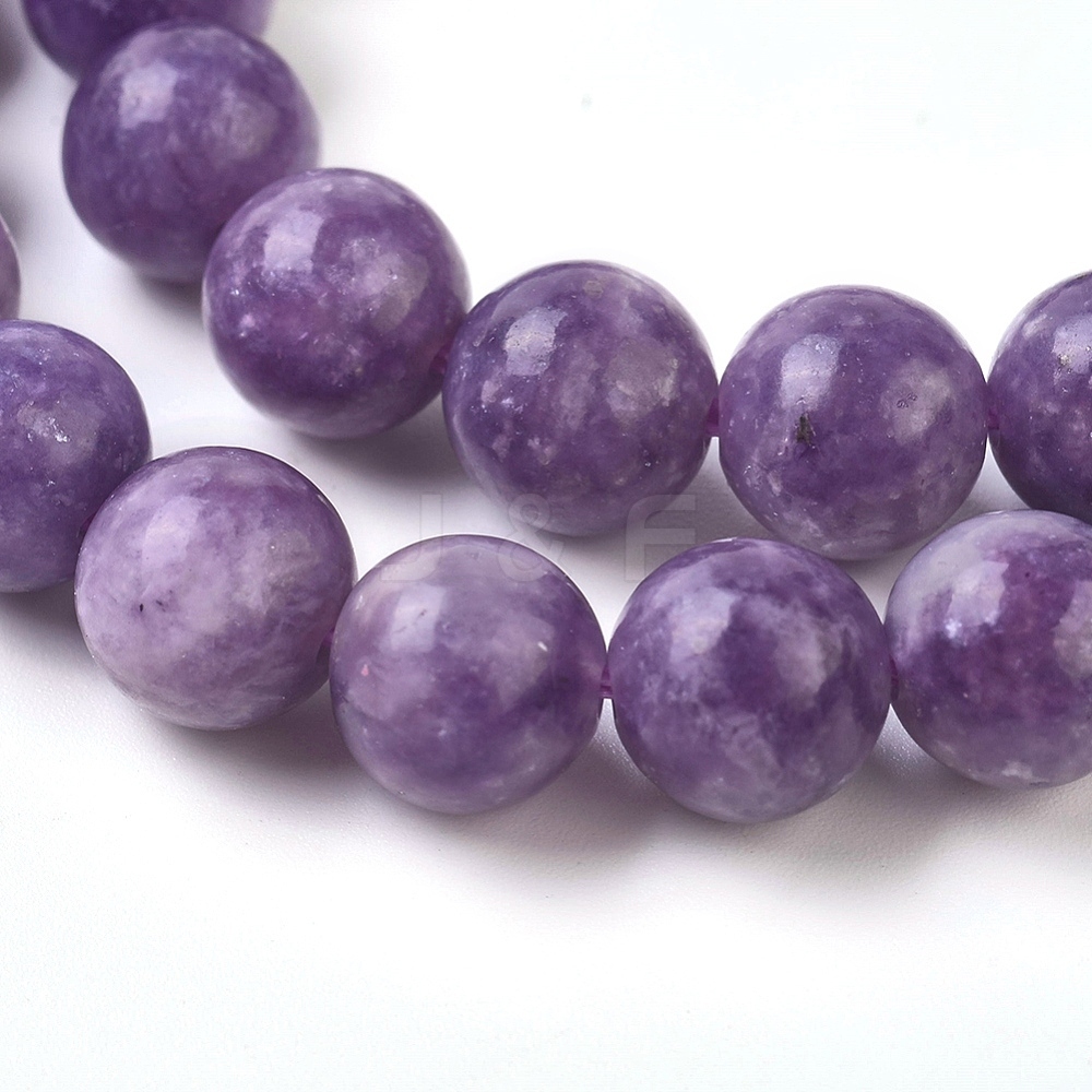 Wholesale Natural Lepidolite/Purple Mica Stone Beads Strands ...