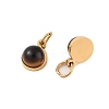 Natural Tiger Eye Half Round Charms with Jump Ring STAS-A097-05G-05-2