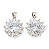 Brass Micro Pave Clear Cubic Zirconia Pendants FIND-Z044-10P-1