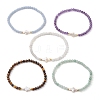 Natural  Mixed Gemstone Beaded Stretch Bracelets BJEW-JB11272-2