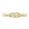 Brass Micro Pave Clear Cubic Zirconia Fold Over Clasps KK-S386-12G-1