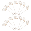 60Pcs Leaf Stainless Steel Round Tray Stick Lapel Pins JEWB-SC0001-75B-1